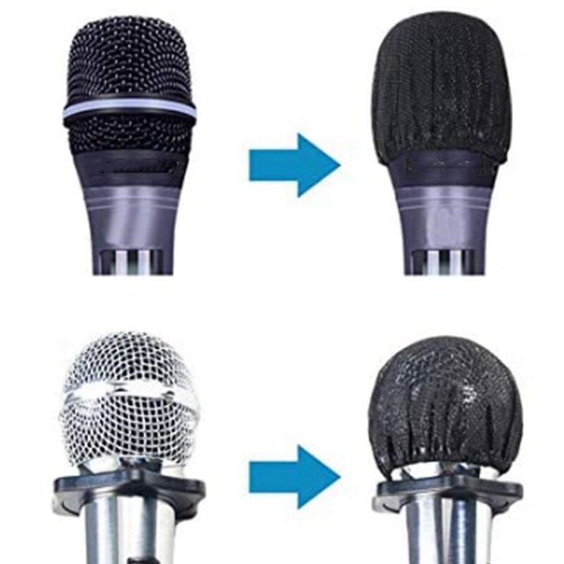 120 stk. sort engangsmikrofondæksler karaoke anti-stænk mikrofondæksel støvtæt tilbehør