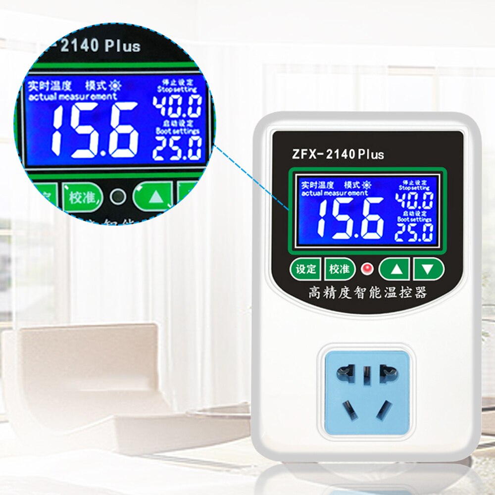 ZFX-W2140A Digital Temperature Controller Intelligent High Accuracy Sensor Temp Control Thermostat for Freezer Fridge Hatching