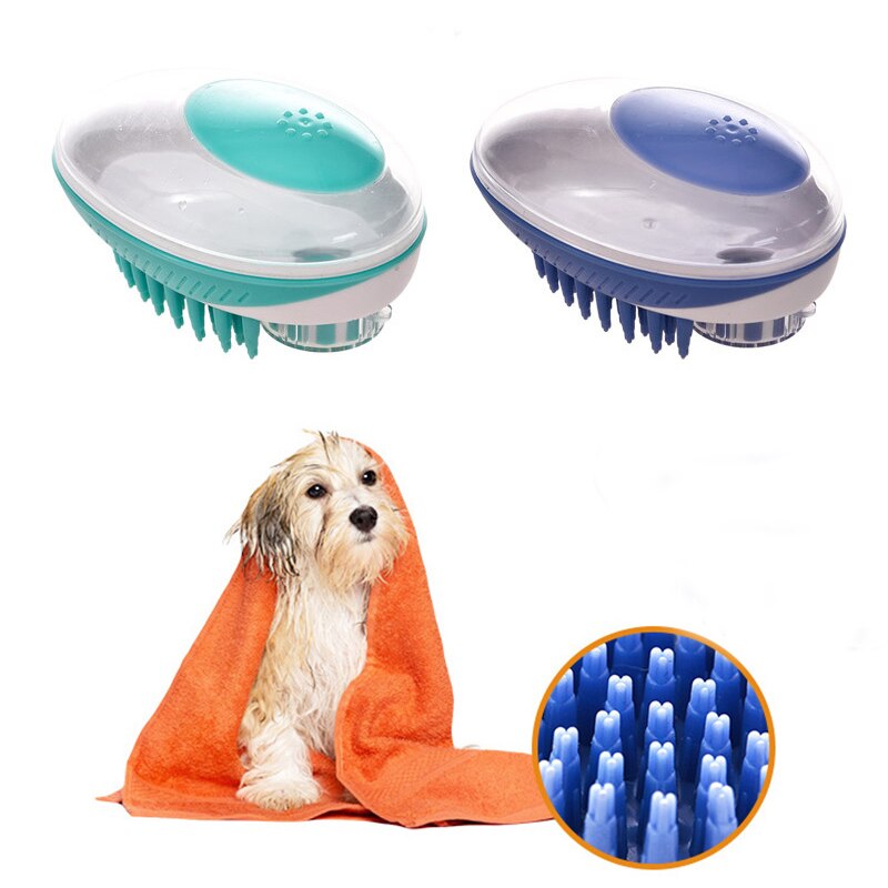 Cepillo para baño de Mascota de silicona suave, peine de SPA para mascotas, cepillo de masaje para perros y gatos, aseo para el cabello, herramienta de limpieza para perros, suministros para mascotas