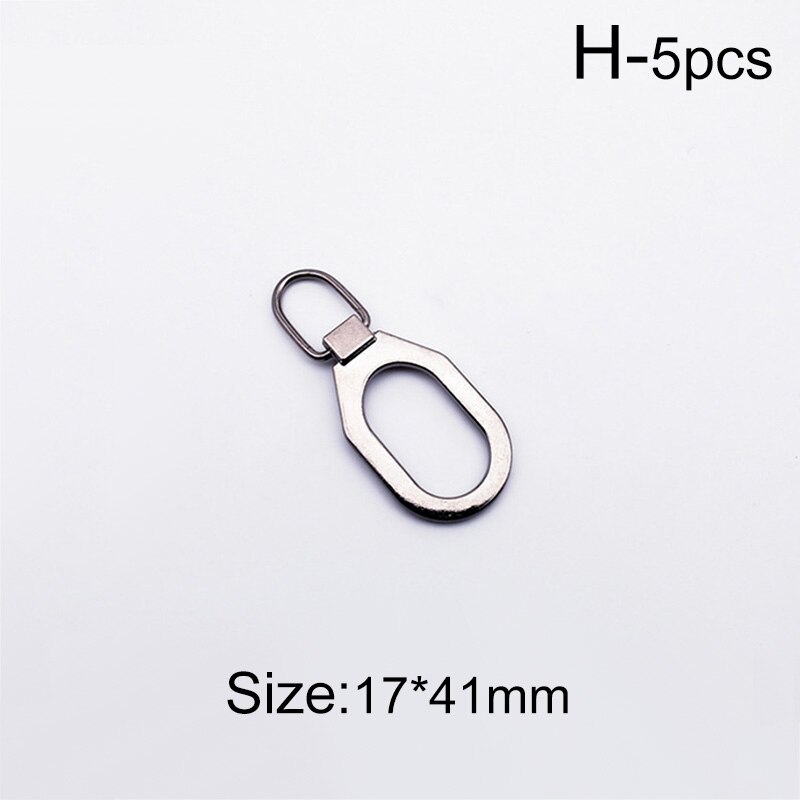 Extractor de cremallera Universal de 5 piezas, cabeza de cremallera desmontable, Kits de reparación de repuesto instantáneo para deslizador de cremallera, Kits de costura artesanal DIY: H