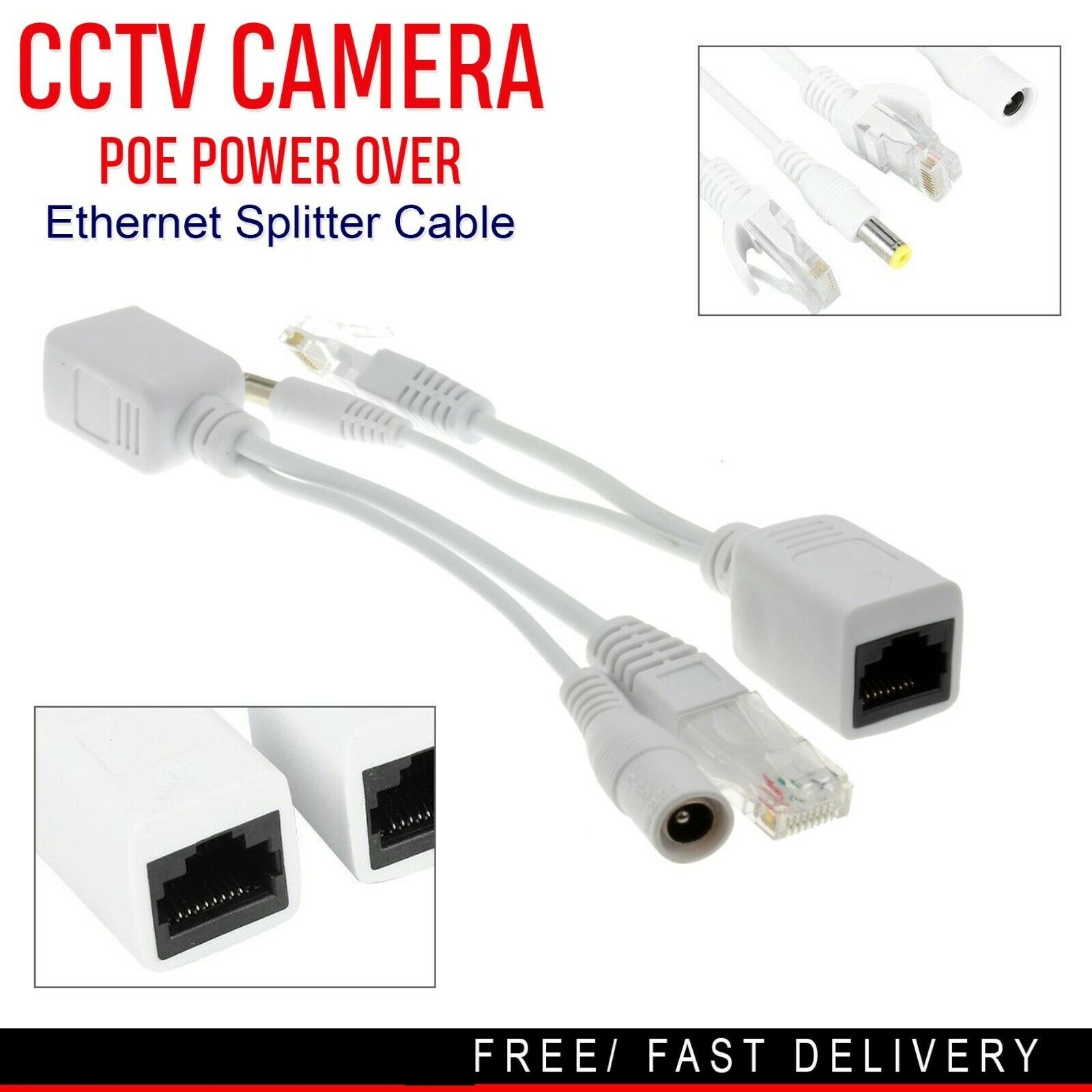 Kimpok Poe Kabel Passief Power Over Ethernet Adapter Kabel Poe Splitter Injector Voeding Module 12-48V voor Ip Camera