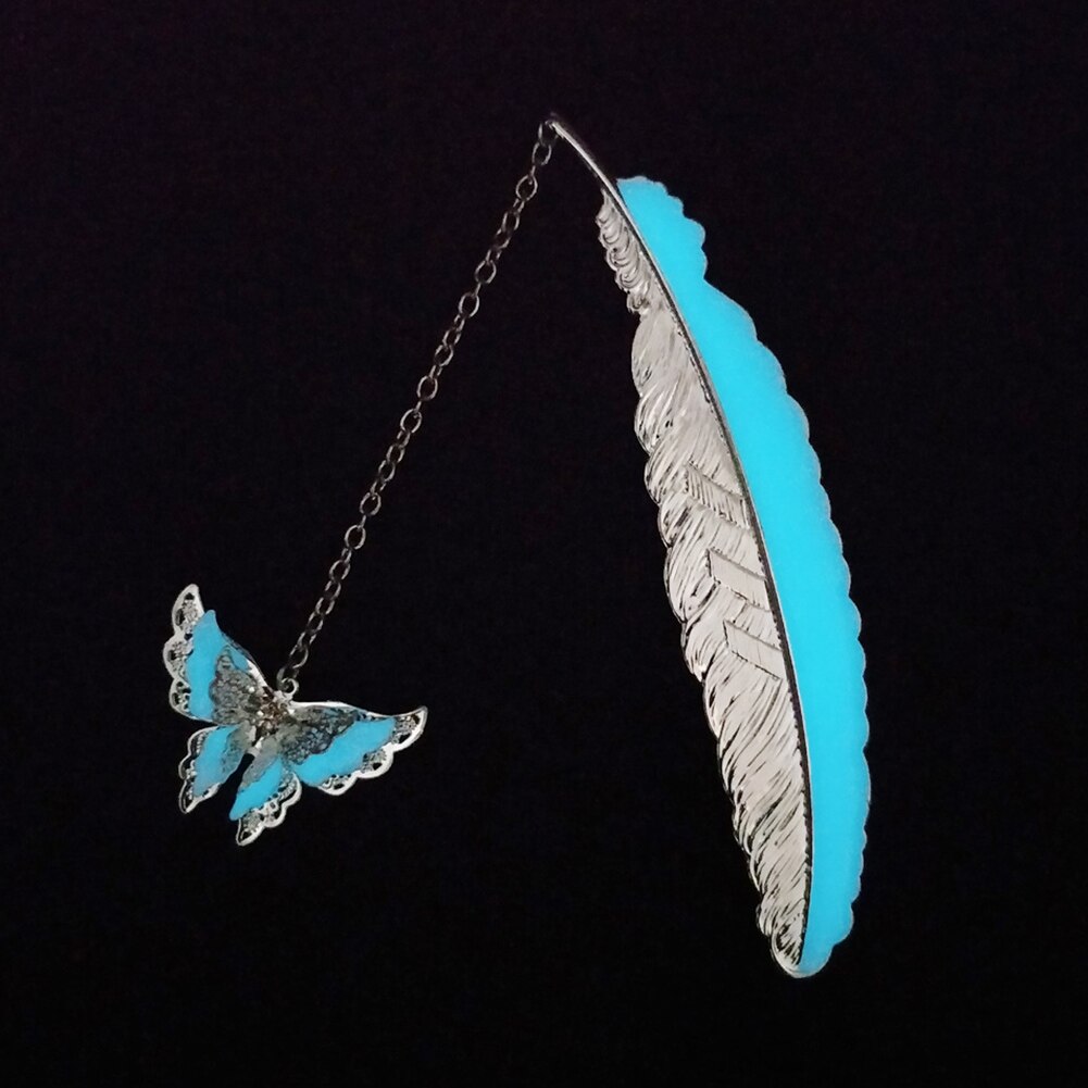 Metal Bookmark Feather Crown Luminous Feather Owl Bookmark Glow In The Dark Label Read Maker Book Accessories