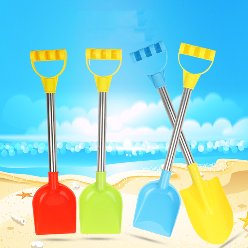 Pala de acero inoxidable de 4 Uds./lote, juguetes de playa y arena de verano para niños, herramientas de juego de agua junto al mar, de juguetes de playa de verano