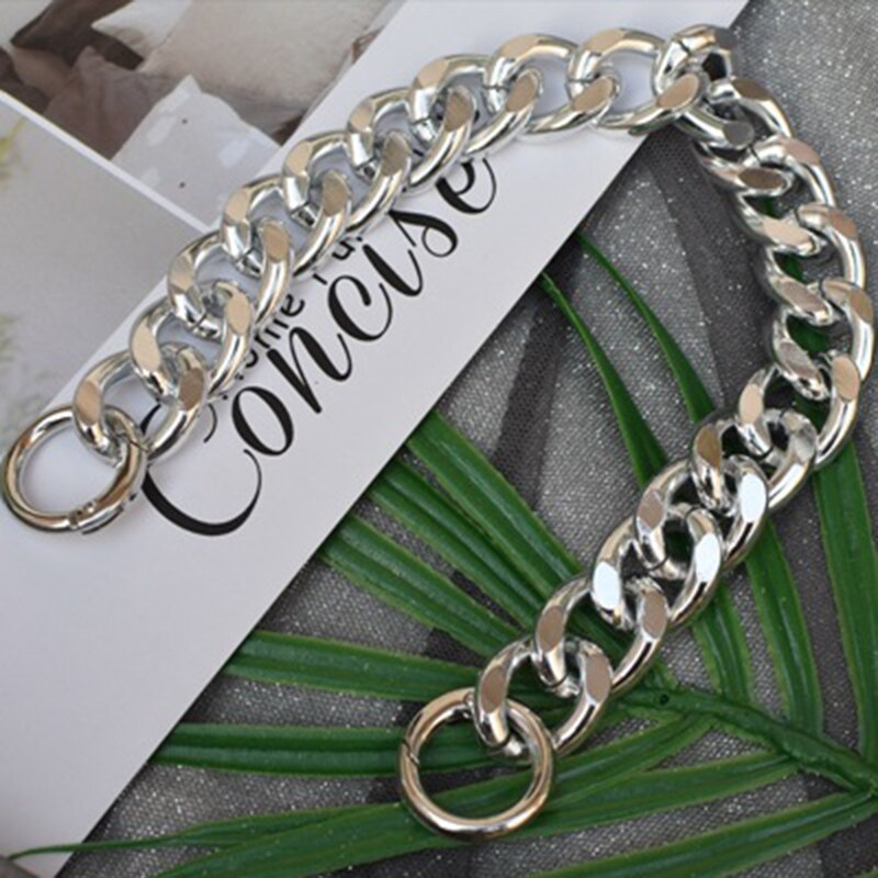 Corto 30cm cadena de Metal para bolso Correa manija de bolso: narrow silver