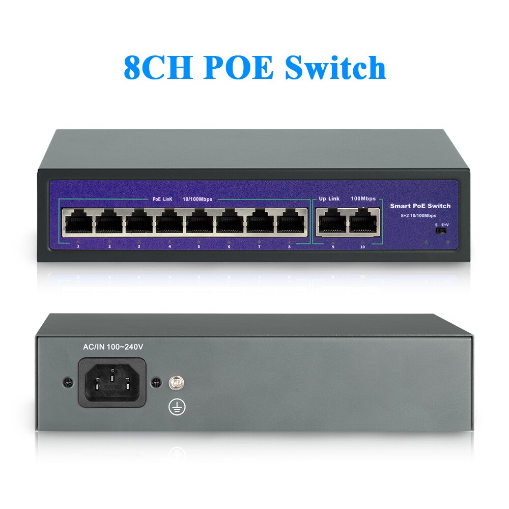 Techage 48V 4/8/16CH Network POE Switch For IP Wireless AP POE CCTV Camera System With 10/100Mbps IEEE 802.3 af/at Over Ethernet