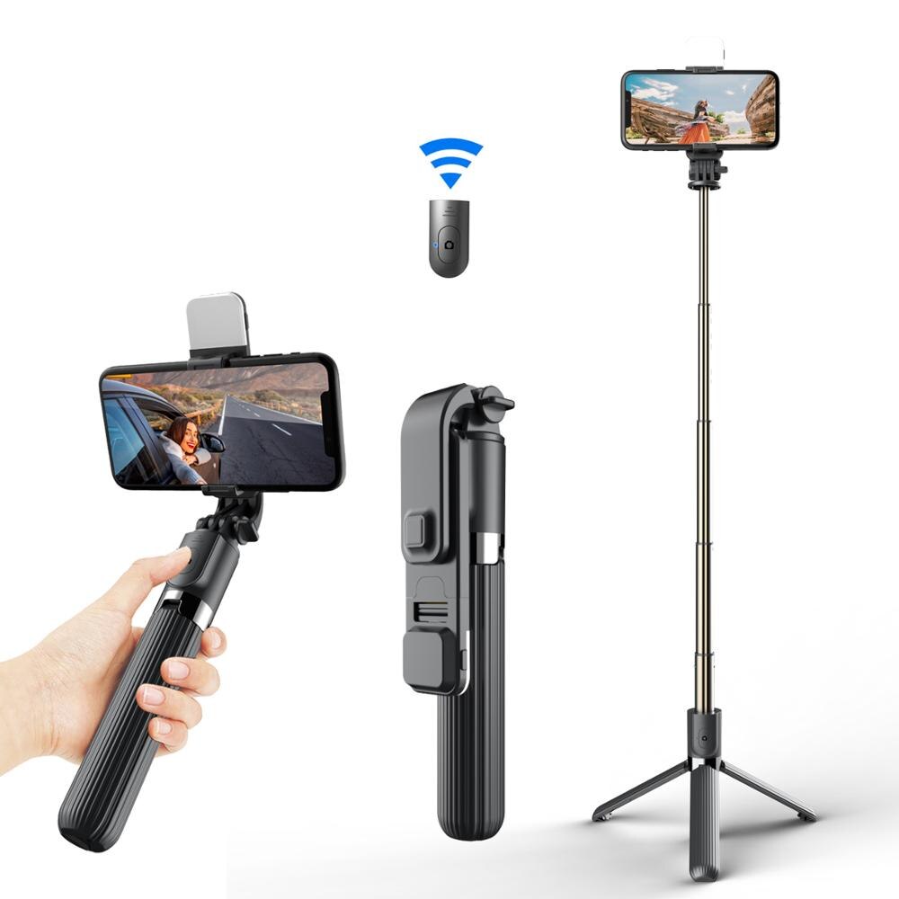 L03 inalámbrico Bluetooth Selfie Stick trípode Monopod Bluetooth trípode remoto inalámbrico palo de autofotos con obturador para IOS Android Cámara
