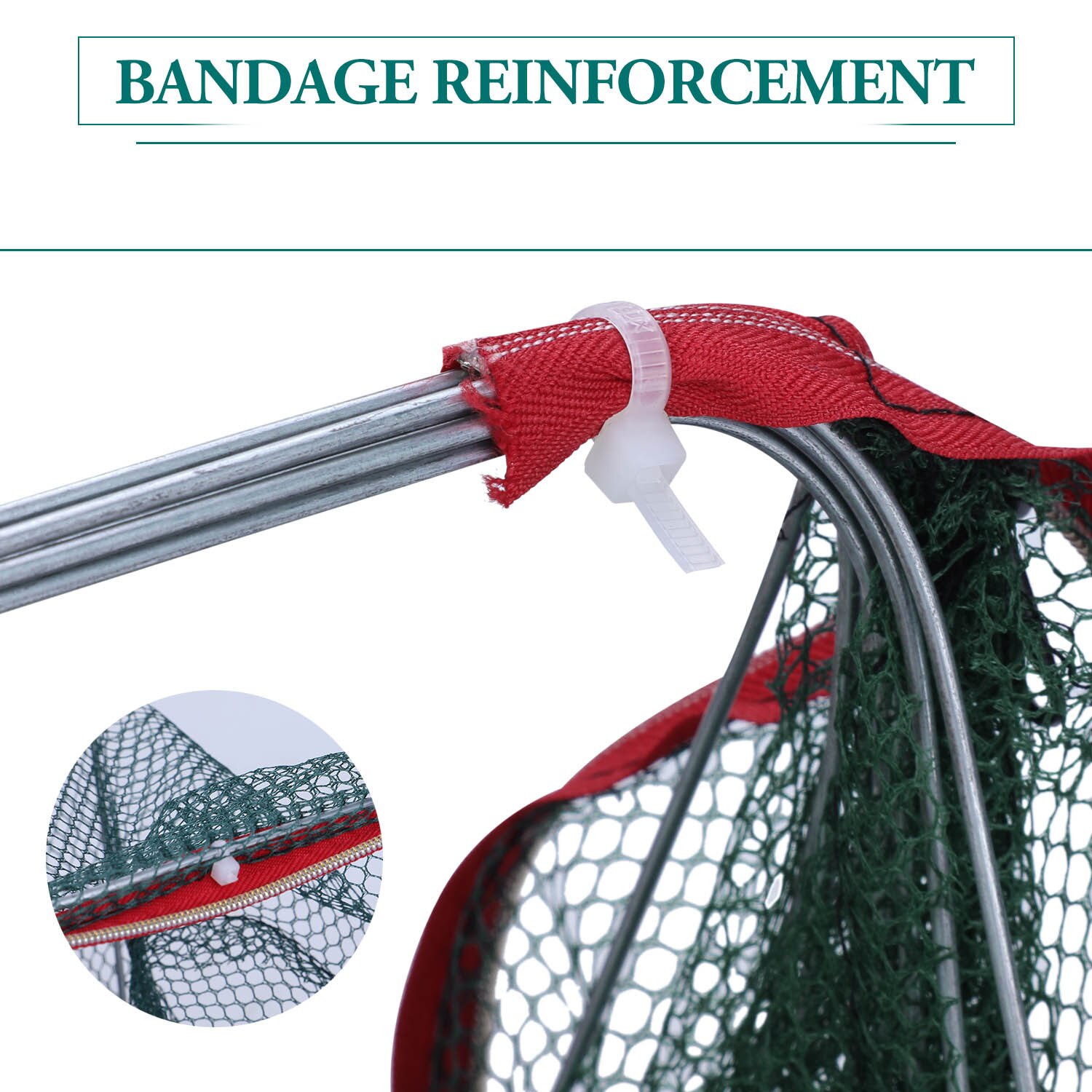 Sougayilang Folding Zipper Fishing Net Stainless Steel Bracket Foldable Catch Fish Trap for Fishes Shrimp Fishing Net