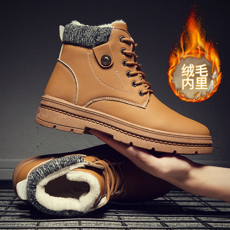 Warme Snowboots Mannen Pluche Herenschoenen Outdoor Koude Proof Laarzen Waterdichte Mannen Laarzen Hoge Top katoen Laarzen
