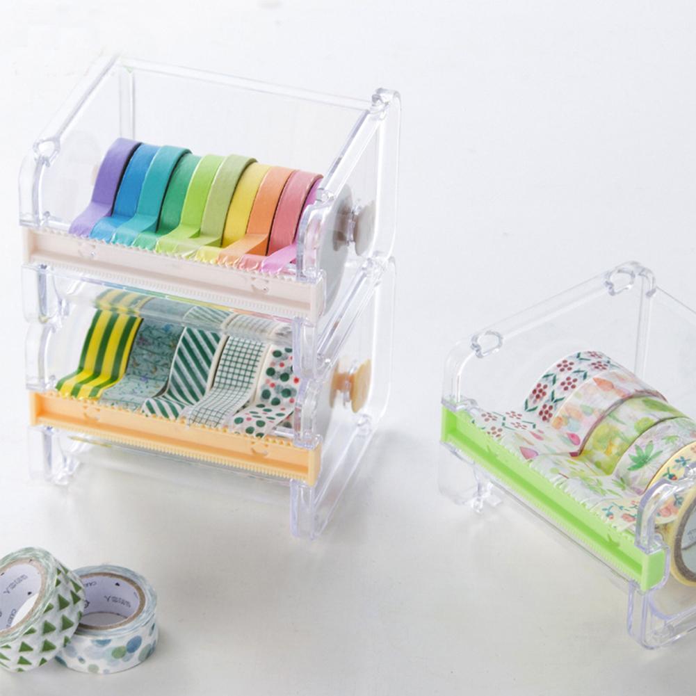 Mini Tape Dispenser, Small Tape Cutter, Washi Tape Cutter, Office Stationery, Transparent Tape Holder, Tape Dispenser