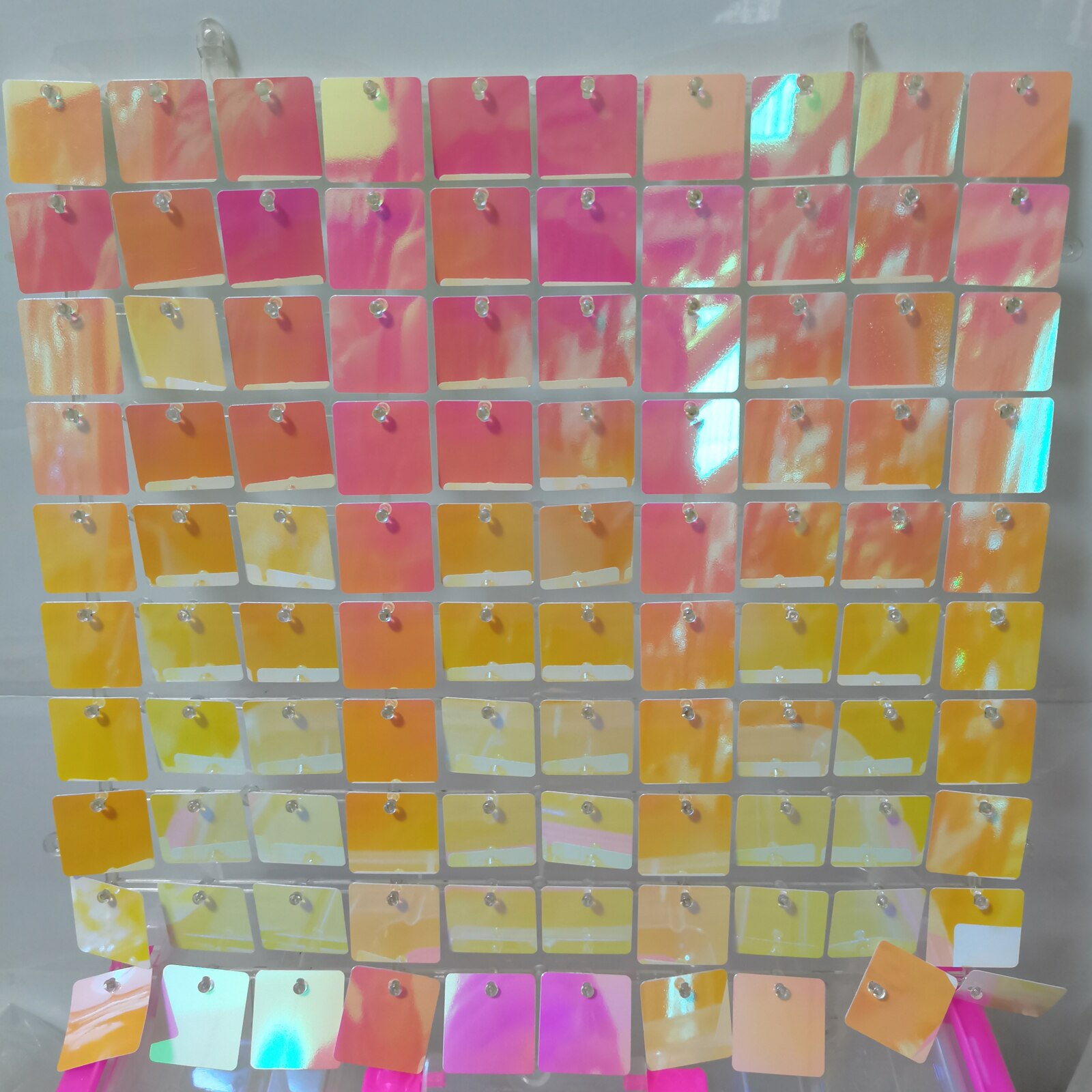 Tablero de fondo cuadrado de lentejuelas brillantes para pared, accesorios de fondo para sesión de fotos, decoración de de cumpleaños y boda: Rosa