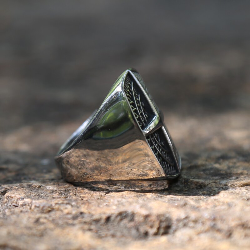 Vintage menns rustfritt stål ankerring punk rock solid heavy cross ring herre kul kompass ring mannlig hip hop biker smykker