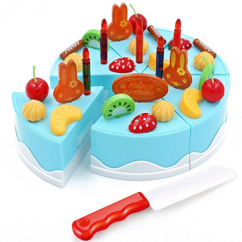 Mädchen simulation küche lebensmittel spielzeug 37-75 stück set DIY pretend zu spielen cut kuchen spielzeug geburtstag kuchen mit musik licht mädchen: 6