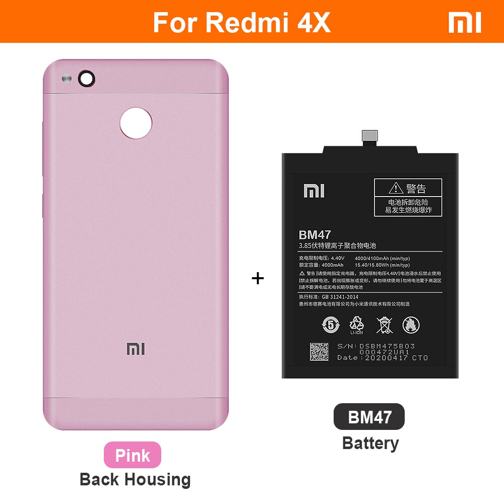 Xiao Mi oryginalna bateria BM47 4100 mAh dla Xiaomi Redmi 3S 3X Redmi 4X Redmi 3 / 3zawodowiec wysokiej jakości baterie robić telefonów: BM47 i różowy BH