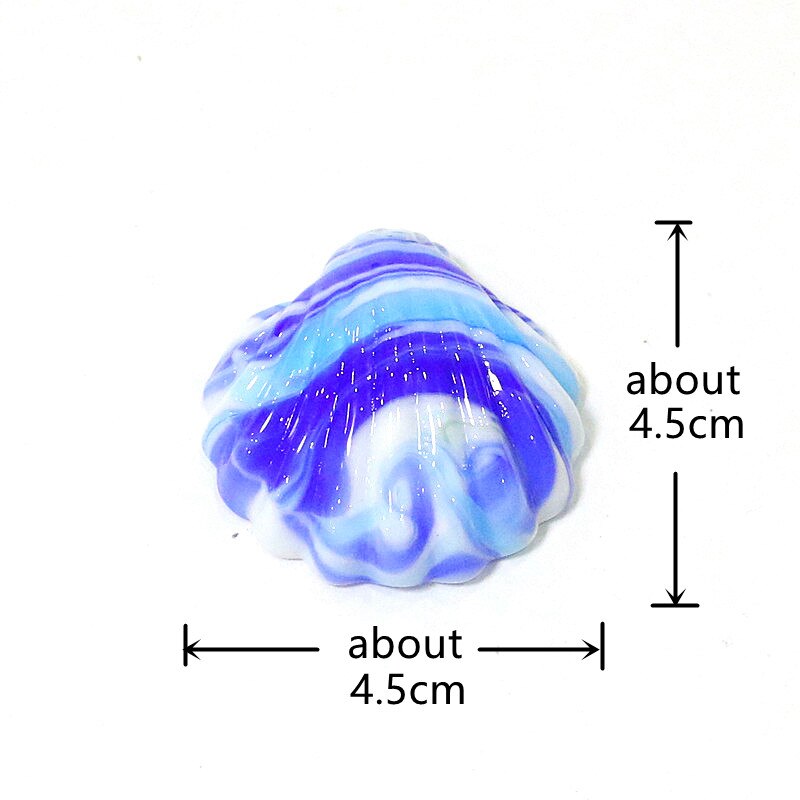 Cute Handmade Glass Shell Conch Mini Figurines Ornaments Fairy Garden Gnome Moss Terrarium Aquarium Decoration Crafts Bonsai DIY: Blue