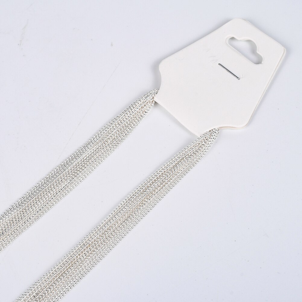 12 Stks/partij 45Cm 1.3Mm Fijne Curb Link Kettingen Ketting Voor Vrouwen Sieraden Maken Kettingen Accessoires