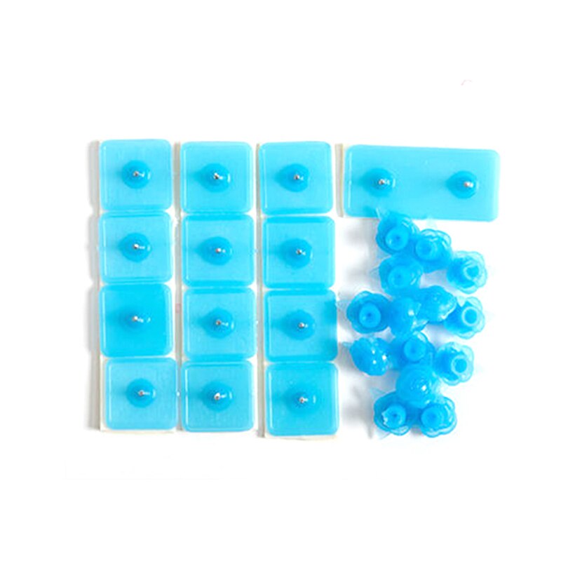 Filets de fils souples magnétiques boucle plastique sans clous clou de porte en acier inoxydable ne fait pas mal à la porte un paquet de 14: blue