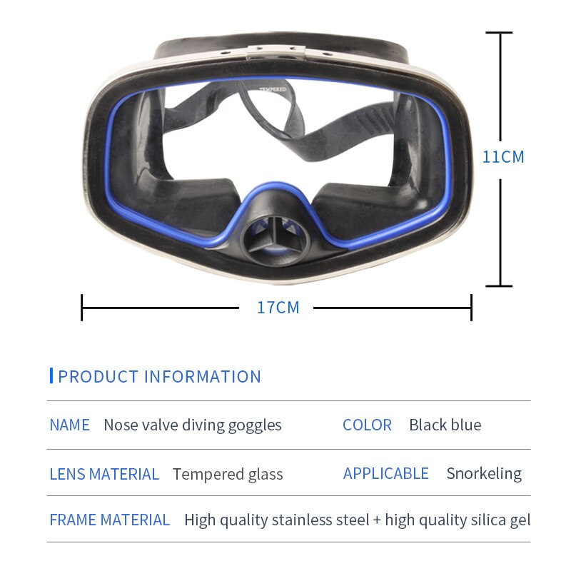 Yon Sub Professionele Neus Klep Grote Frame Volwassen Duikbril Zwemmen Snorkelen Grote Gezichtsveld