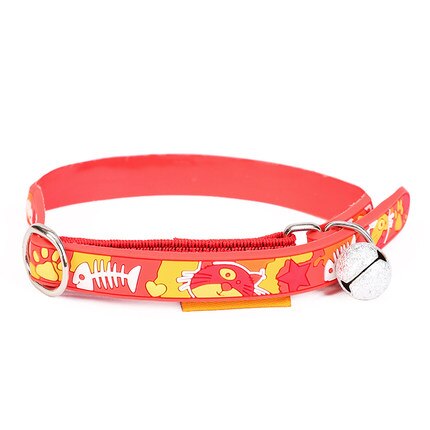Collier avec cloche pour chat, accessoire pour animaux de compagnie, petit gabarit, chiot, chaton: Orange-Red