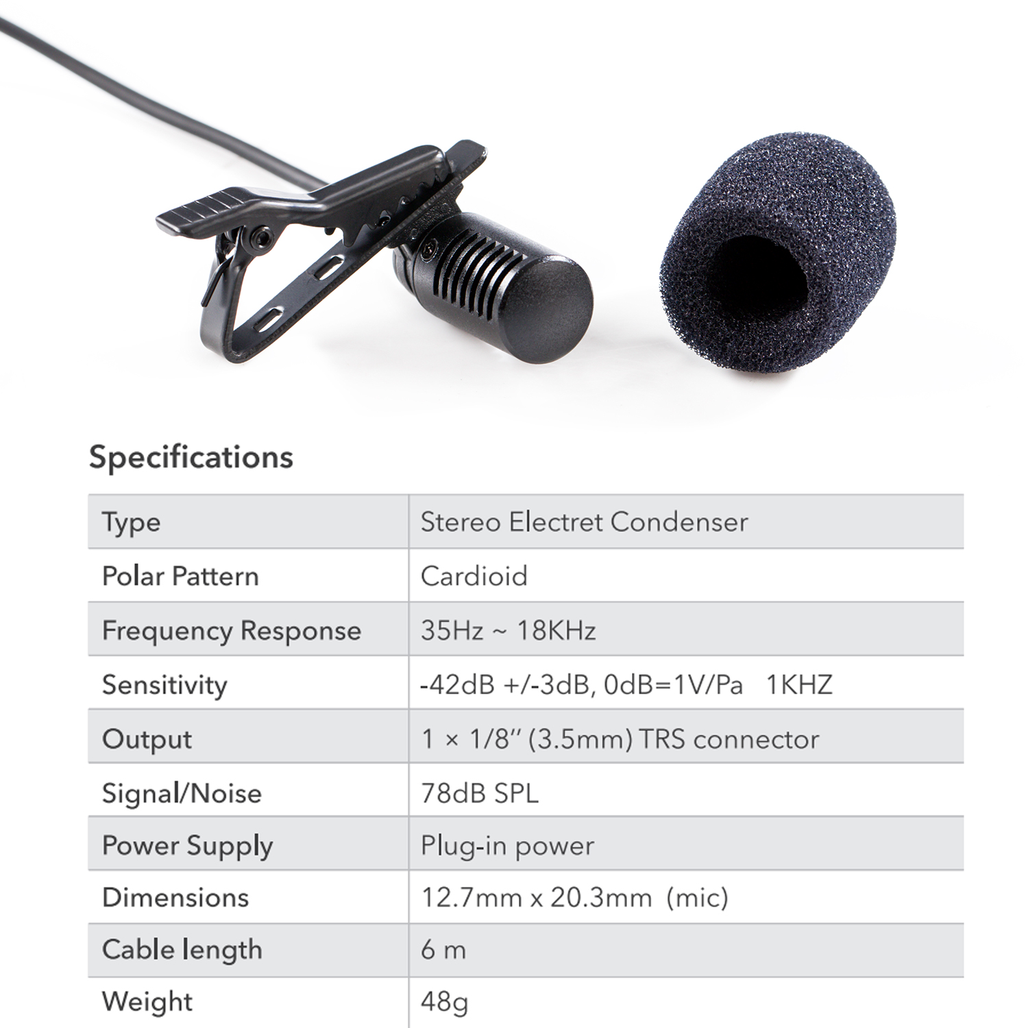 SR-XMS2 saramoniczny 6m 3.5mm TRS Stereo Lavalier klapa mikrofonu dla lustrzanka cyfrowa kamery Youtube nagrywanie przekaz na żywo Vlog