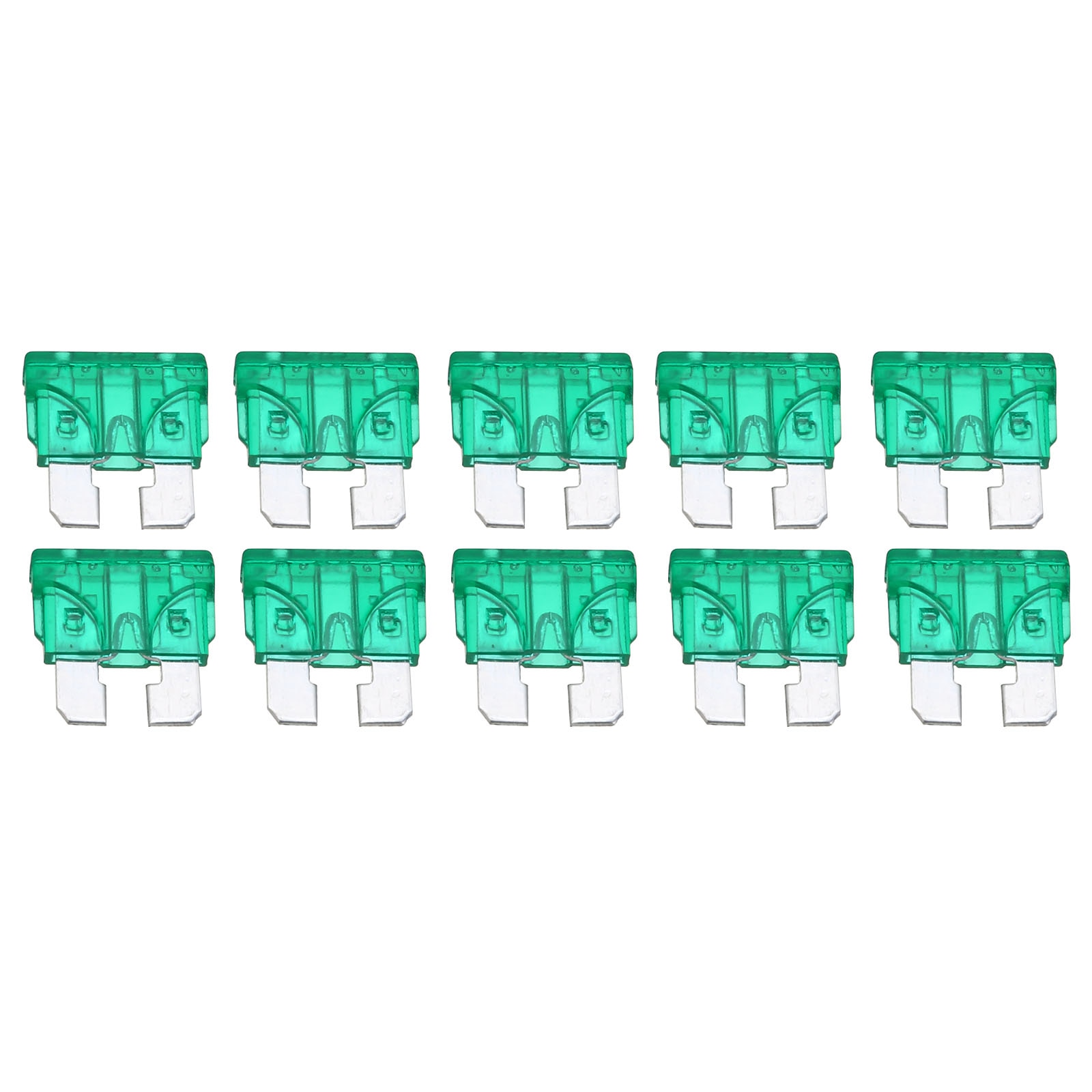 10pcs/set Green 30A Car Fuse Coded Standard ATO ATC Blade Fuse PC + Zn Alloy Material for Auto Truck