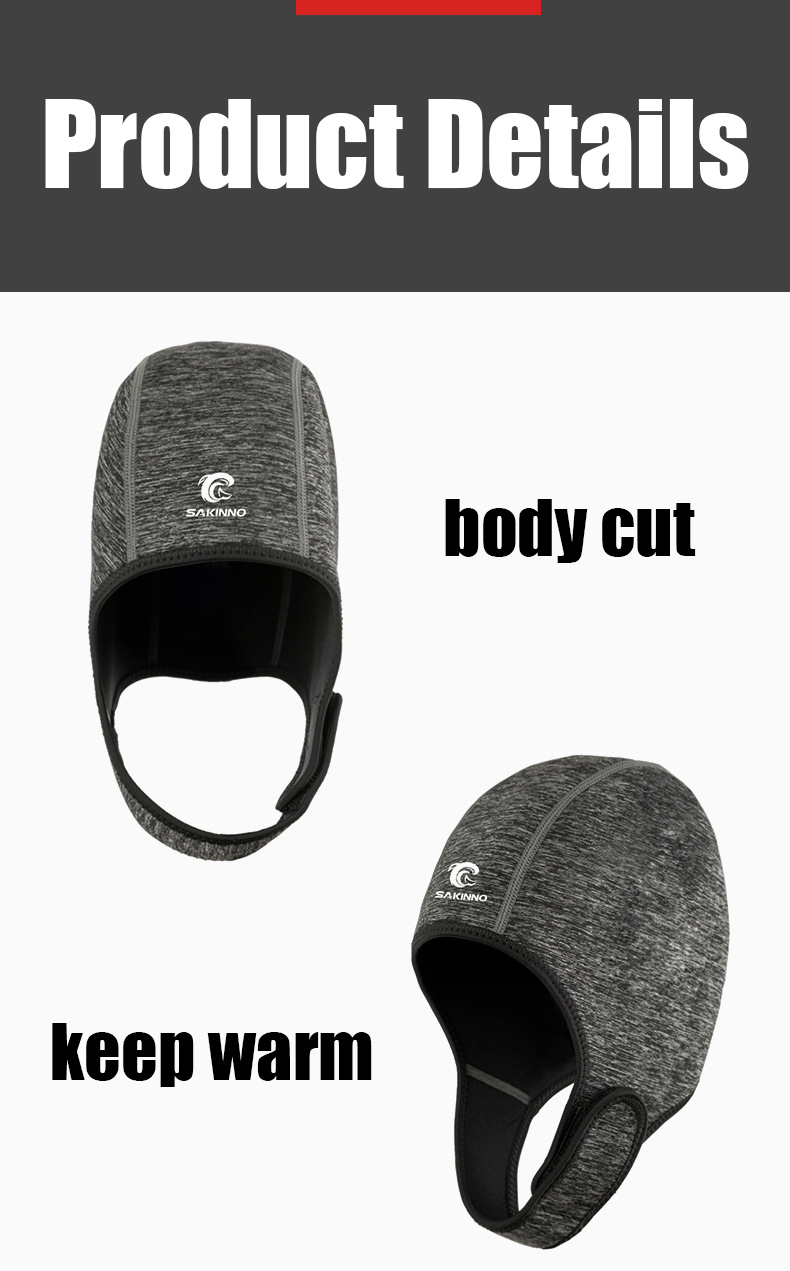 2mm Neoprene Wetsuit Hood Scuba Diving Hood Ear Cover Men Women Youth Bib Dive Cap Surfing Thermal Hood Kayak Snorkel Swim Sail