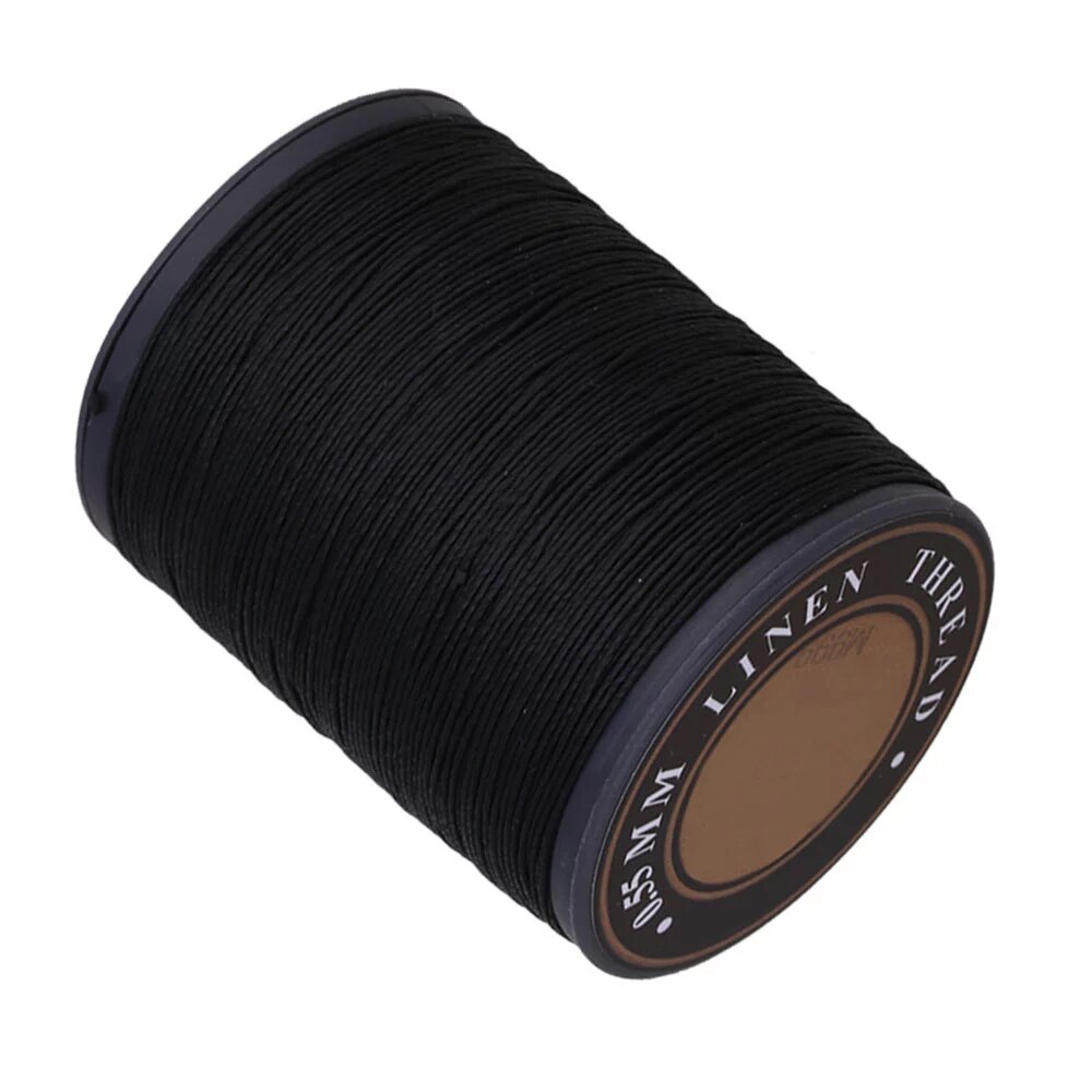 0.55mm Sewing Craft Flax Waxed Linen Sewing Wax Cord String Black 150m