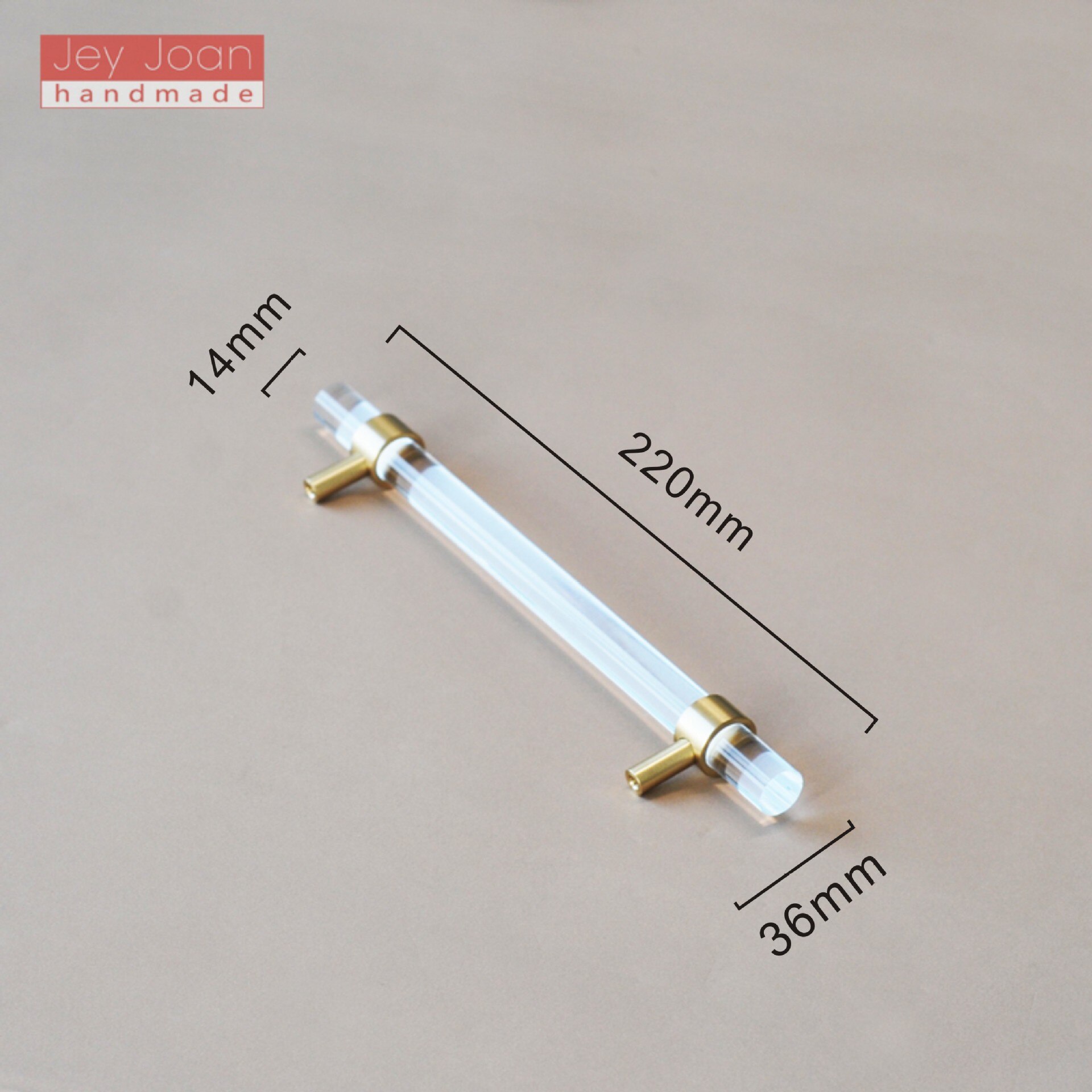 Acrylic Door Handle Transparent Acrylic Cabinet Handle and Knobs Gold Drawer Chest Furniture Luxury Handle Bathroom Kitchen Pull: Acrylic L220mm 160mm