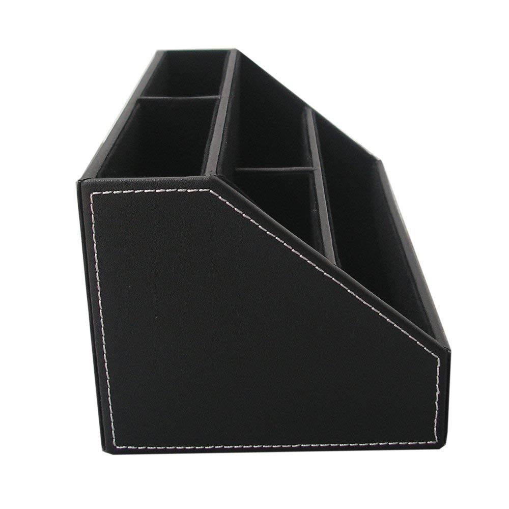 Home Office Wooden Struction Leather Multi-function Desk Stationery Organizer Storage Box, Pen,Business Name Cards,Note Paper