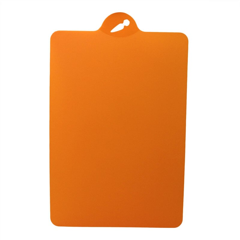 Herramientas de cocina de plástico Flexible PP antideslizante, tabla de cortar con agujero colgante, para cortar rebanadas de comida, 301-0490: orange