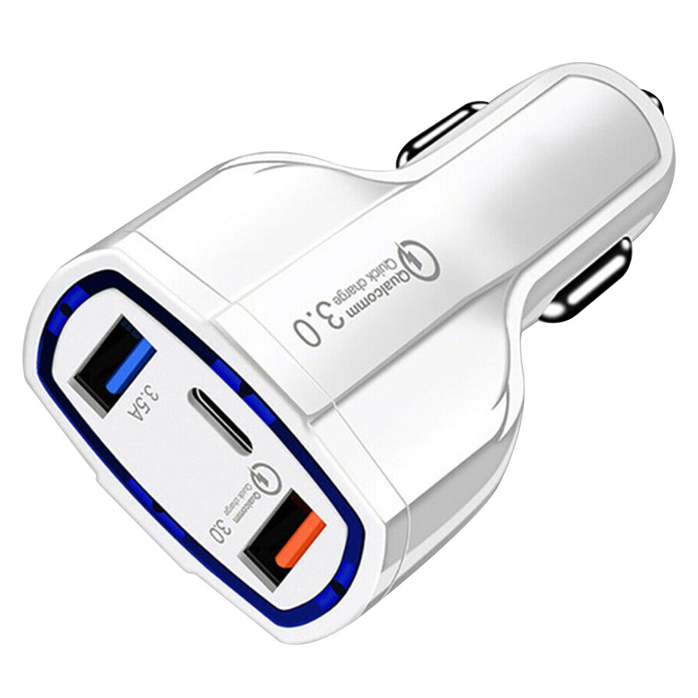 3-Hafen USB Schnelle Schnelle Auto Ladegerät Adapter Typ C Hafen Ladung für praktisch GK99