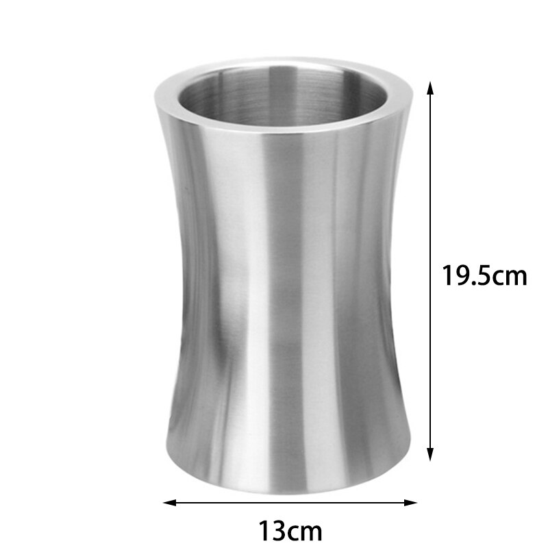 Stainless Steel Double Wall Wine Cooler Bucket, Keeps Cold for Hours Wine Cooler Chiller Champagne Beer Ice Bucket