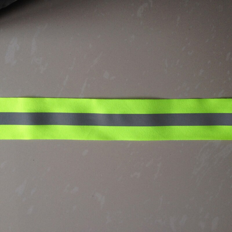 50Mm X 5M 2 &quot;X 16.4 &#39;Lime Green Reflecterende Stof Waarschuwing Tape Strip Rand Braid Trim singels Naaien Voor Kleding Broek Zak