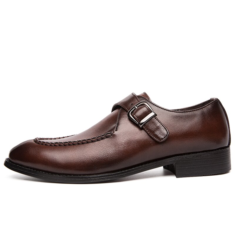 Tosjc män spännen klänning loafers man spetsiga tå oxfords handgjorda munkband skor andas slip-on formella skor affärsskor