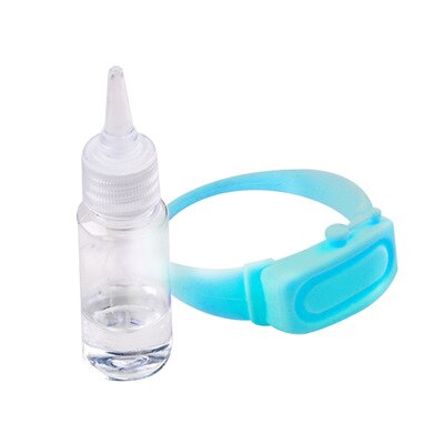 Silikonarmband handdispenser sanitizer dispensering bärbar dispenser pumpar desinficera armband hand handledsband med flaska: Himmelsblå