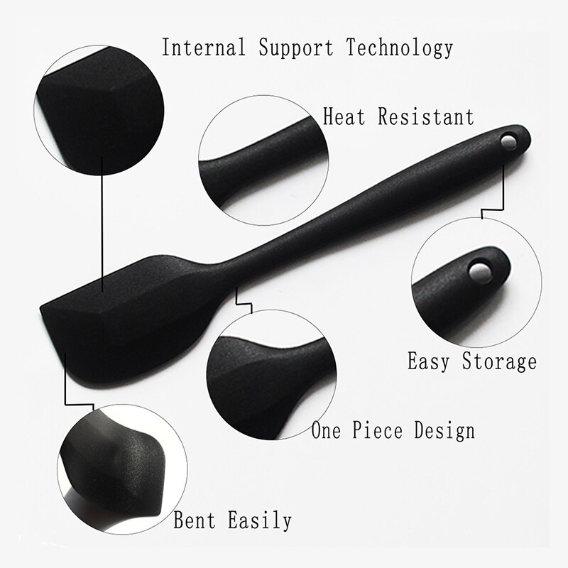 Kitchenware 6-Piece Silicone Spatula BPA-Free Non-Stick Silicone Spatula Spoon Oil Brush Set Baking Tools Cake Cream Spatula