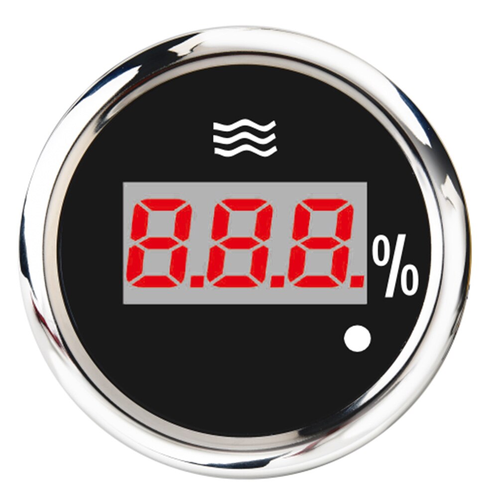 100% Digital Displayer 0-190ohm Water Level Gauge 52MM Gauge Empty to Full Water Tank Indicator Meter 240-33ohm with Warning LED: CX6035