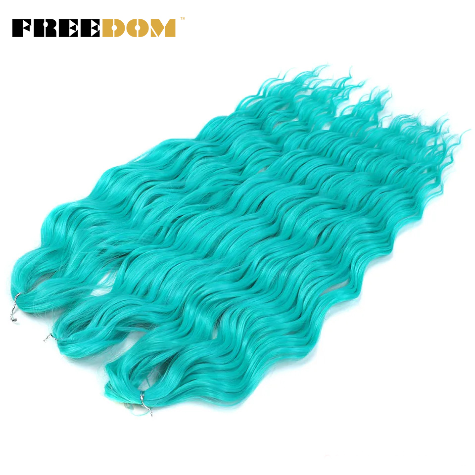 Syntetiske løse dybe bølger fletninger med hårextensions 24 cm dyb krøllet twist hæklet fletning med ombre blond brunt anna hår