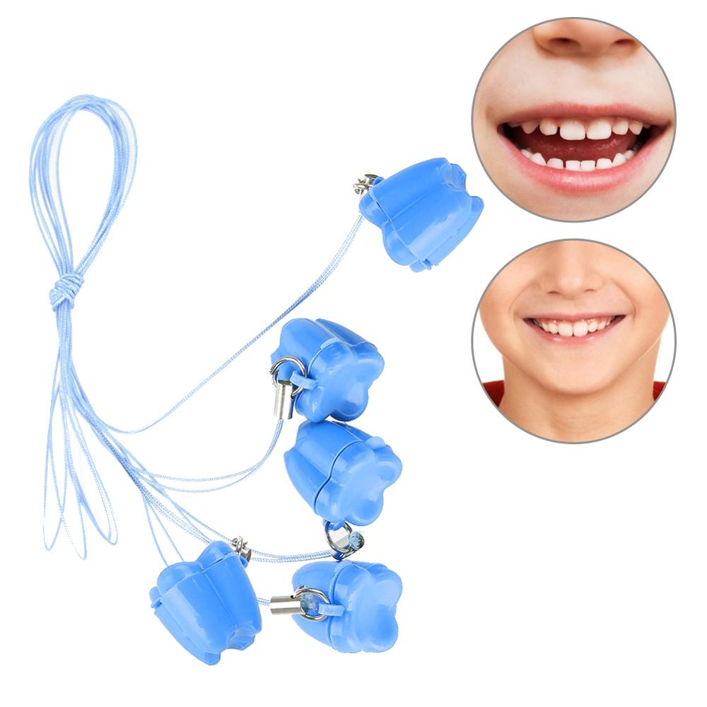 Caja de plástico para guardar dientes de leche de bebé, 5 uds., con cuerda, organizador de ahorro de dientes, con estuche para collar, , memoria infantil