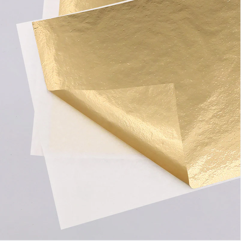 100 Uds. Hojas de hojas doradas de colores, manualidades de Arte de papel con purpurina plateada para paredes de muebles dorados, decoración Vintage de uñas, pintura DIY