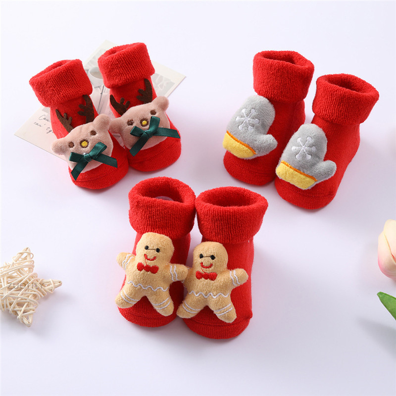 Bambini calzini per bambini ragazze ragazzi addensare stampa bambini in cotone regalo di natale per bambini calzino caldo neonati neonato calzino corto abbigliamento