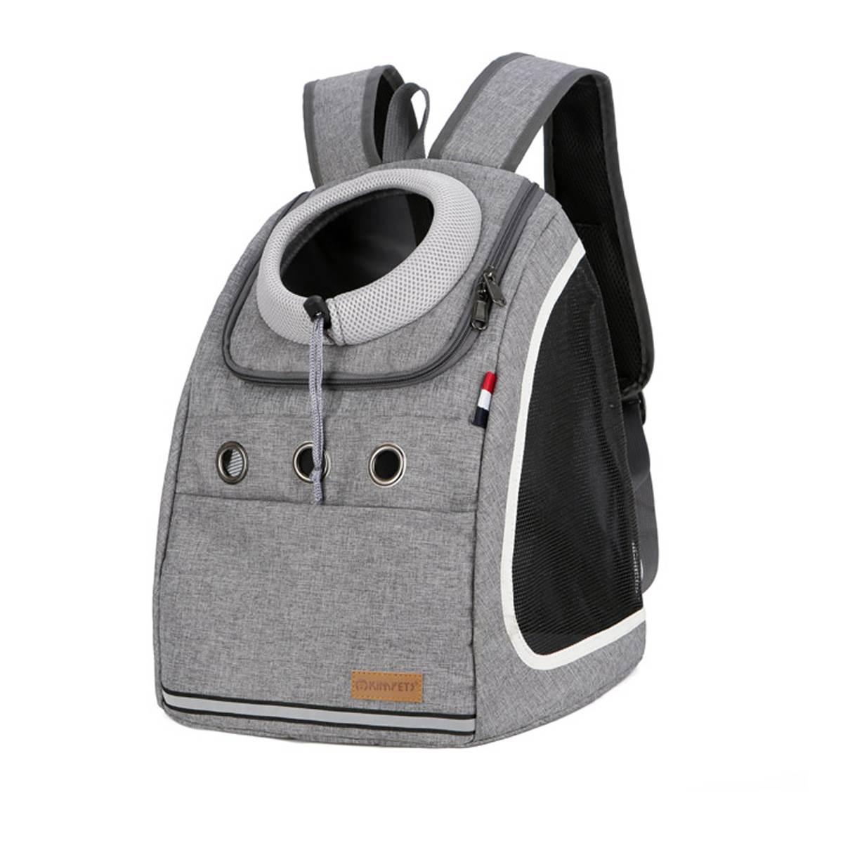 Haustier Träger Rucksack Hund Katze Ich bin Freien Reise Träger Packbag Tragbare Reißverschluss Gittergewebe Haustier Rucksack Haustier Tasche Katze Rucksack: Grau