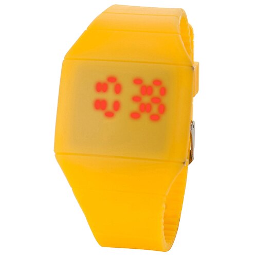 écran tactile Led montres numériques hommes femmes montres Ultra mince en plastique électronique montres Reloj Hombre Reloj Mujer: Jaune