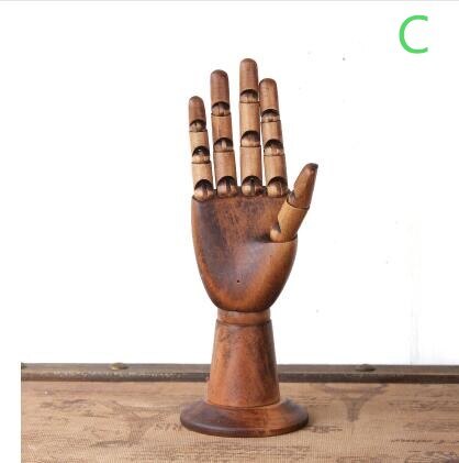 Mano de madera maniquí hombre mano maniquí conjunta para pulsera marioneta gafas joyería accesorios de pantalla de de una pieza B538A