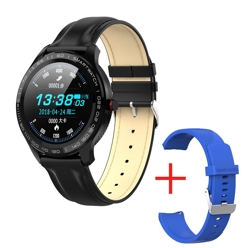 Toque completo relógio inteligente masculino ecg + ppg freqüência cardíaca monitor de oxigênio pressão arterial ip68 à prova dip68 água bluetooth chamada lembrete smartwatch: bk lea add blue sil
