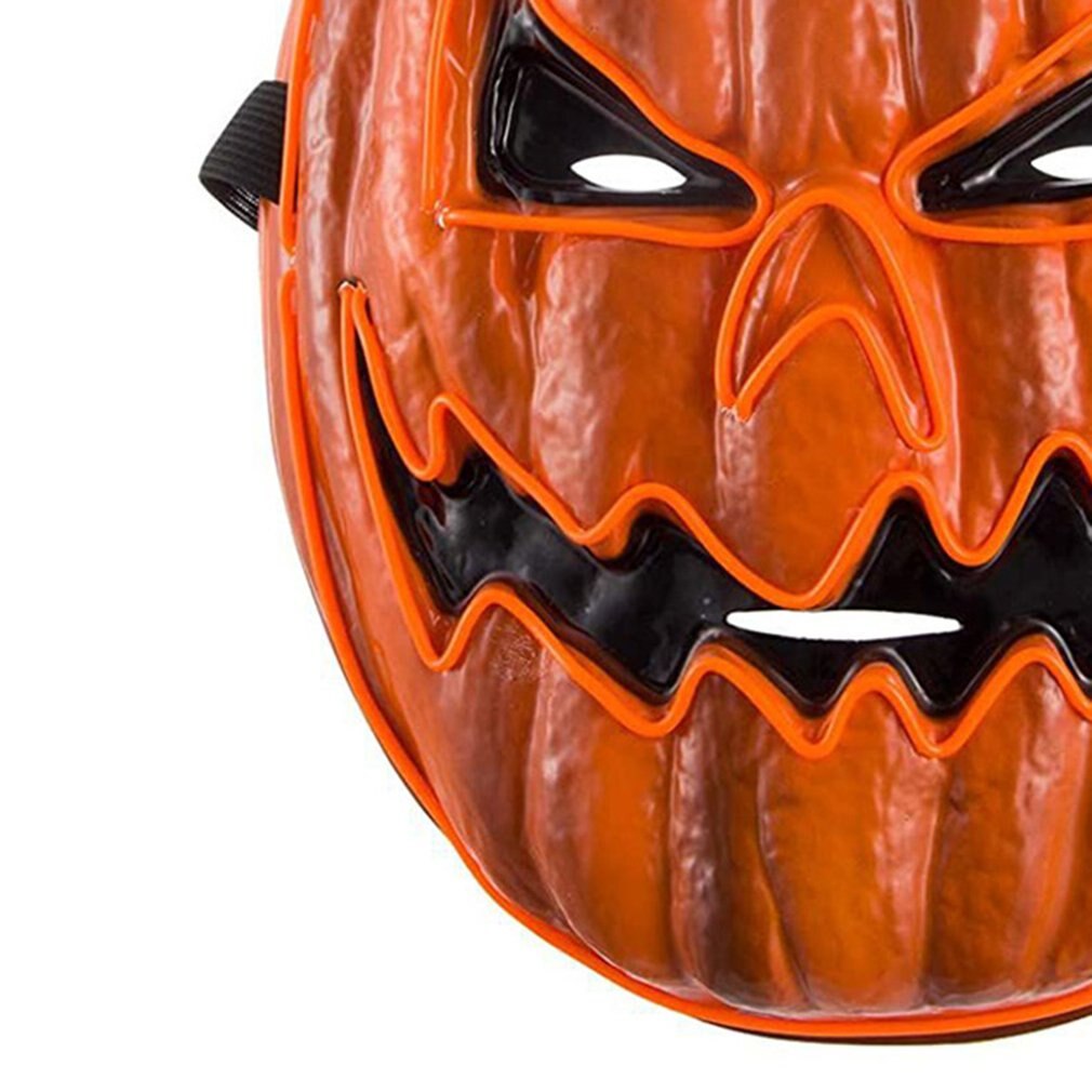 Skrämmande halloween led pumpa mask tänd mask för halloween festival fest mask för män kvinnor och barn