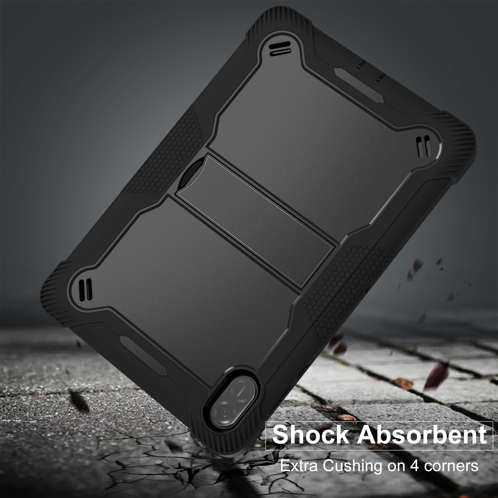 Rüstungshülle für Honor Pad X8a 2024, 11 Zoll, Modell NDL-W09, integrierter Ständer, 3-lagiger Schutz, rutschfeste Abdeckung, stoßfeste Schale