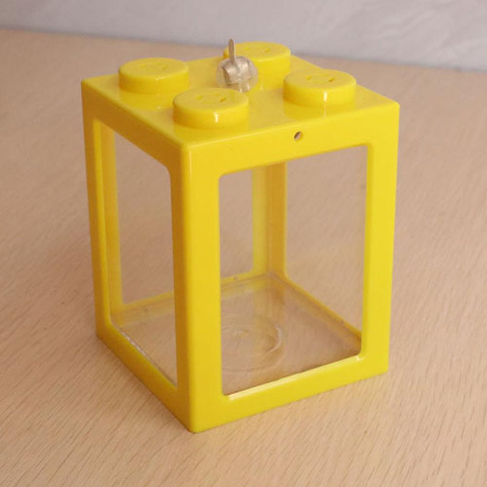 Acrylic Fish Bowl Office Ornamental Transparent Desktop Ecology Box with Light