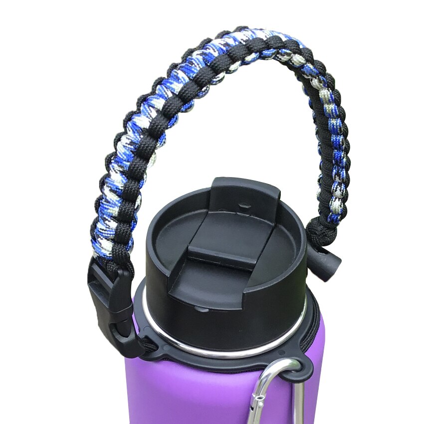 Paracord Handle Strap Cord with Safety Ring and Carabiner for Hydro Flask Wide Mouth Water Bottle for Hiking Camping Walking: 13