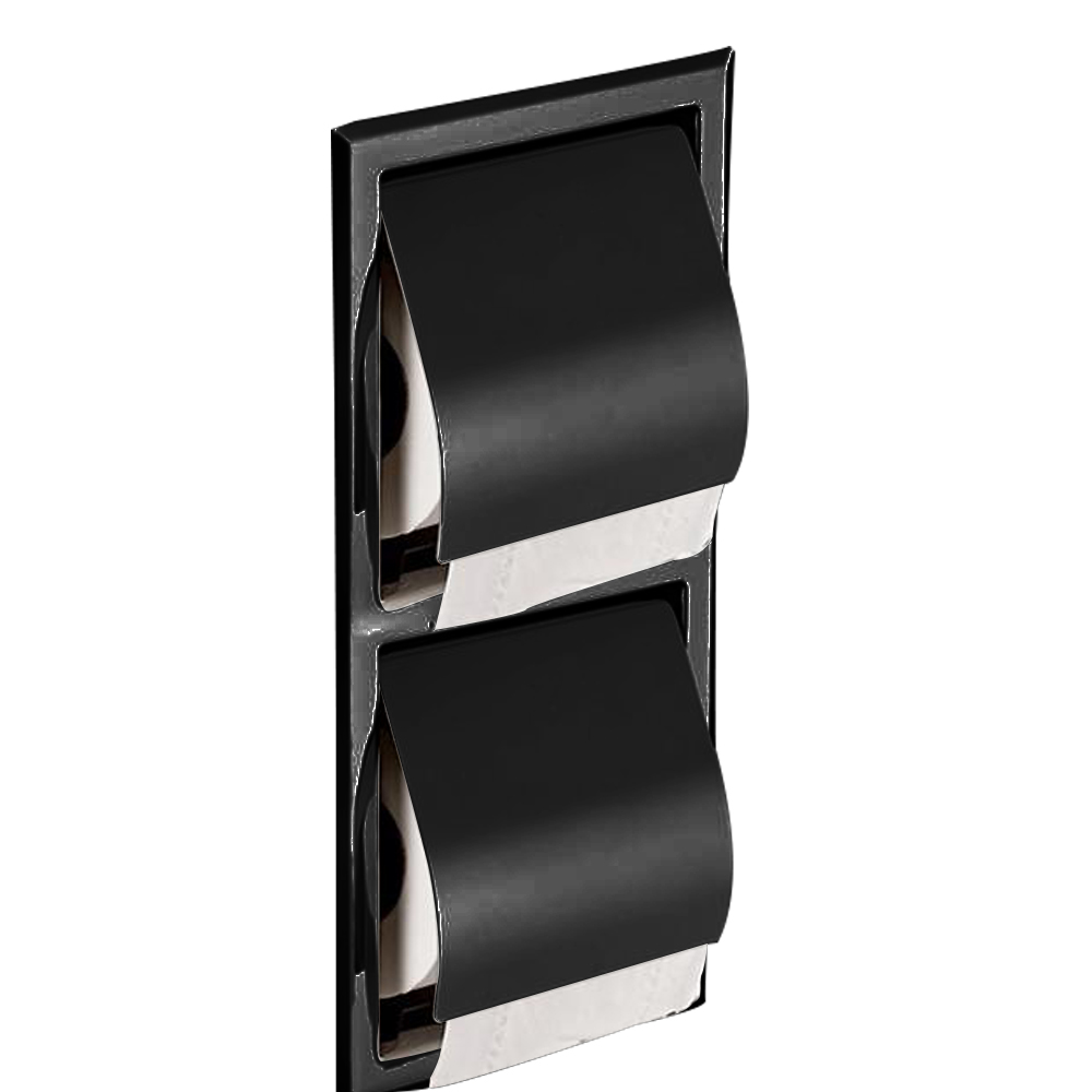 Soporte de papel para construcción de Hotel, doble soporte de acero inoxidable 304, para rollo de papel higiénico de pared, toallero oculto integrado