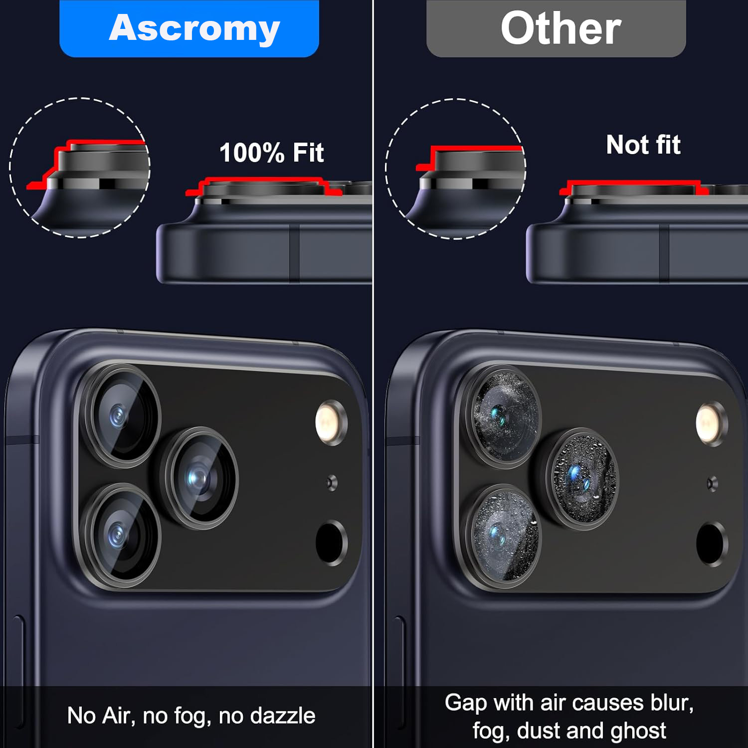 Metal Glazen Camera Lens Beschermkap Voor iPhone 17 Pro Max 17 Air 17 Plusi 17Pro Bescherming Ziai Telefoon Accessoires Zwart